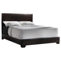 Conner Upholstered Queen Panel Bed Dark Brown - 300261Q