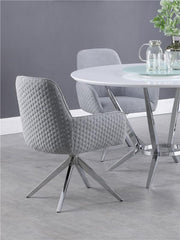 Abby Flare Arm Side Chair Light Grey and Chrome - 110322