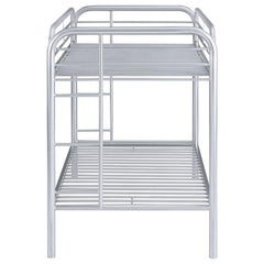 Morgan Metal Twin Over Twin Bunk Bed Silver - 2256V