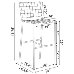 Adelaide Upholstered Bar Stool with Open Back Brown and Chrome - 183584