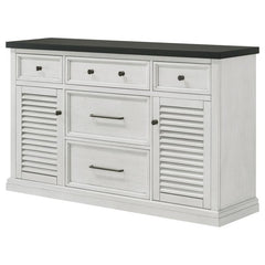 Aventine 5-drawer Dining Sideboard Buffet Cabinet with Cabinet Charcoal and Vintage Chalk - 108245
