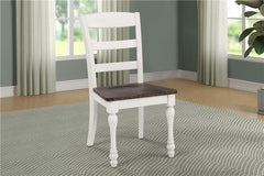Madelyn Ladder Back Side Chairs Dark Cocoa and Coastal White (Set of 2) - 110382
