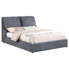 Laurel Upholstered Eastern King Panel Bed Dark Grey - 306041KE