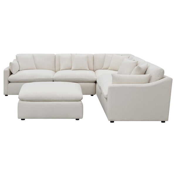 Hobson 6-piece Upholstered Modular Sectional Sofa Ivory - 551451-SET