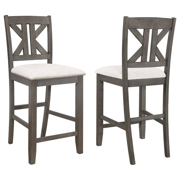 Athens Upholstered Seat Counter Height Stools Light Tan (Set of 2) - 109859