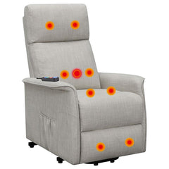 Herrera Upholstered Power Lift Massage Chair Beige - 609407P