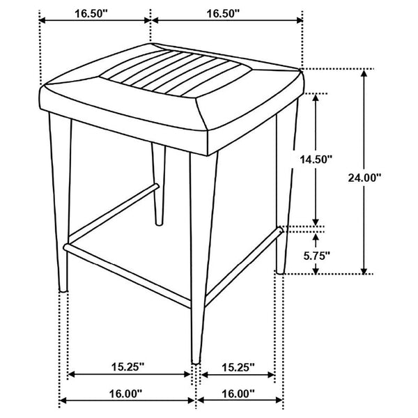 Alvaro Leather Upholstered Backless Counter Height Stool Antique Brown and Black (Set of 2) - 109078
