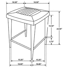 Alvaro Leather Upholstered Backless Counter Height Stool Antique Brown and Black (Set of 2) - 109078