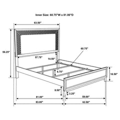 Valencia Wood Queen Panel Bed Black - 223041Q