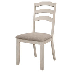 Ronnie Ladder Back Padded Seat Dining Side Chair Khaki and Rustic Cream (Set of 2) - 108052