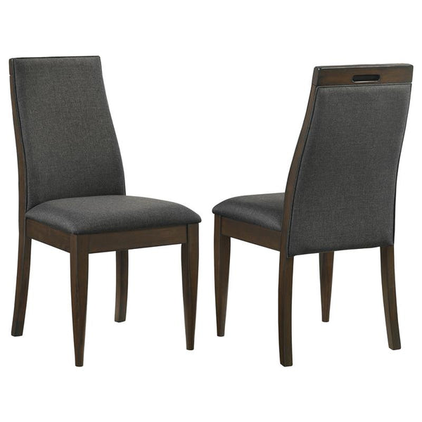 Wes Upholstered Side Chair (Set of 2) Grey and Dark Walnut - 115272