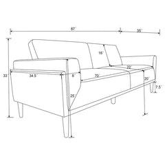 Rilynn Upholstered Track Arm Sofa Brown - 509521