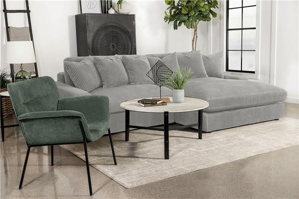 Blaine Upholstered Reversible Chaise Sectional Sofa Fog - 509900