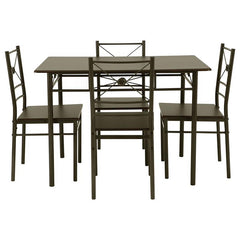 Anna 5-piece Rectangular Dining Set Dark Bronze - 100033
