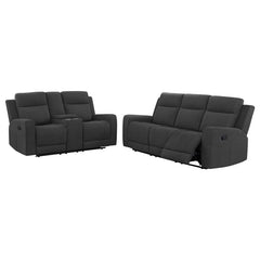 Brentwood 2-piece Upholstered Reclining Sofa Set Black - 610284-S2