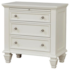 Sandy Beach 3-drawer Nightstand Cream White - 201302