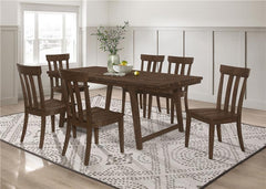Reynolds 7-piece Rectangular Dining Table Set Brown Oak - 107591-S7