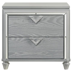 Veronica 2-drawer Nightstand Light Silver - 224722