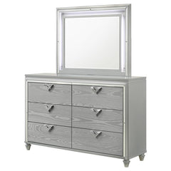 Veronica 6-drawer Dresser with Mirror Light Silver - 224723M