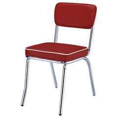 Retro Open Back Side Chairs Red and Chrome (Set of 2) - 2450R