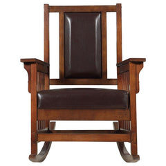 Ida Upholstered Rocking Chair Tobacco and Dark Brown - 600058