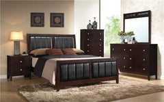 Carlton Wood Eastern King Panel Bed Cappuccino - 202091KE