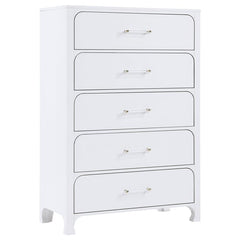 Anastasia 5-piece California King Bedroom Set Pearl White - 224751KW-S5