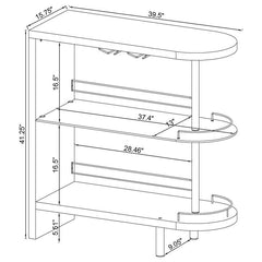 Adolfo 3-tier Bar Table Glossy Grey and Clear - 101073