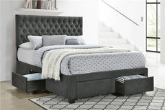 Soledad Upholstered Full Storage Panel Bed Grey - 305877F