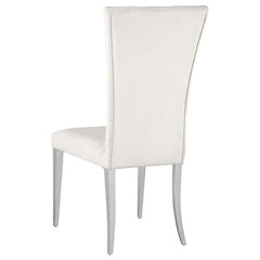 Kerwin Tufted Upholstered Side Chair (Set of 2) White and Chrome - 111102