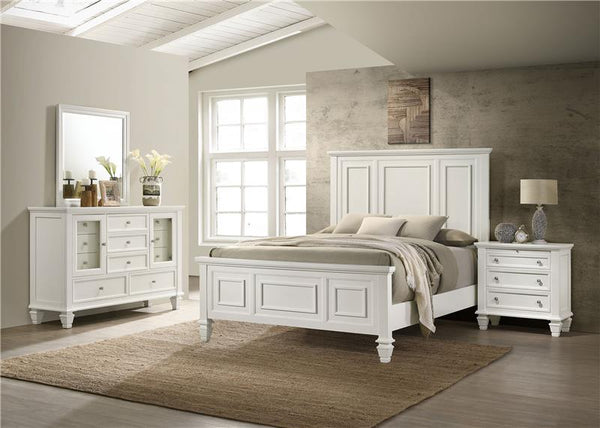Sandy Beach 4-piece California King Bedroom Set Cream White - 201301KW-S4