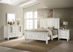 Sandy Beach 4-piece Queen Bedroom Set Cream White - 201301Q-S4