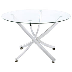 Beckham Round Dining Table Chrome and Clear - 106440