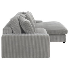 Blaine Upholstered Reversible Chaise Sectional Sofa Fog - 509900