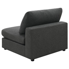 Serene Upholstered Armless Chair Charcoal - 551324
