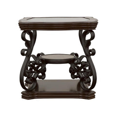 Laney 1-shelf Glass Top Rectangular End Table Deep Merlot - 702447