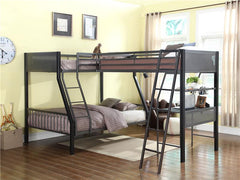 Meyers Metal Twin Over Full Bunk Bed with Twin Loft Black - 460391-S2