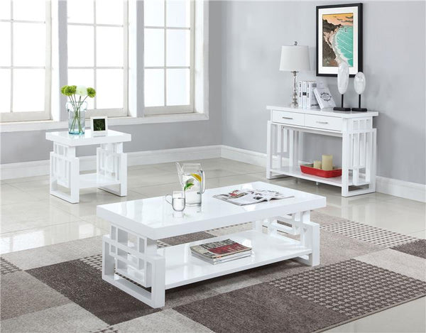 Schmitt 2-drawer Entryway Console Table High Glossy White - 705709