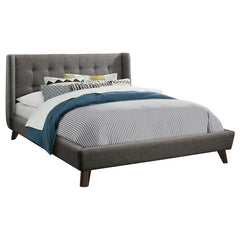 Carrington Upholstered Queen Wingback Bed Grey - 301061Q