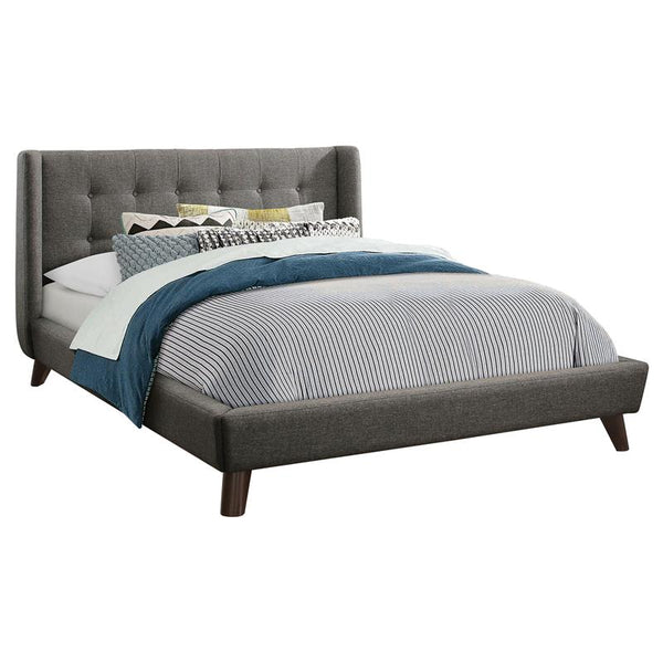 Carrington Upholstered Full Wingback Bed Grey - 301061F