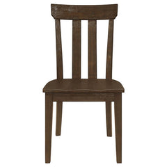 Reynolds Slat Back Dining Side Chair Brown Oak (Set of 2) - 107592