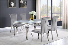 Carone 5-piece 61" Rectangular Dining Set Grey and Chrome - 115091-S5G
