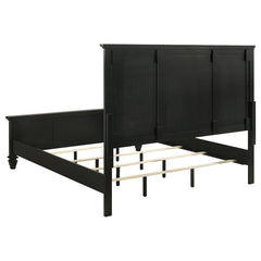Sandy Beach Wood Queen Panel Bed Black - 201321Q
