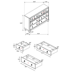 Bling Game 7-drawer Dresser Metallic Platinum - 204183