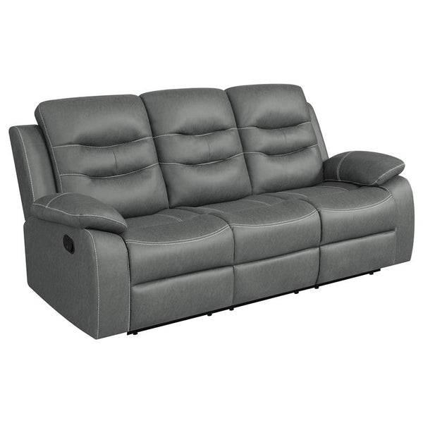 Nova Upholstered Padded Arm Reclining Sofa Dark Grey - 602531