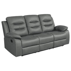 Nova 3-piece Upholstered Padded Arm Sofa Set Dark Grey - 602531-S3