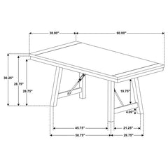 Newport 5-piece Rectangular Trestle Table Dining Set Black - 108141-S5