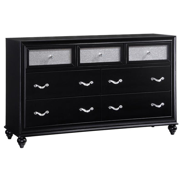 Barzini 7-drawer Rectangular Dresser Black - 200893