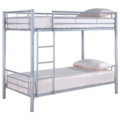 Hayward Metal Twin Over Twin Bunk Bed Silver - 460072