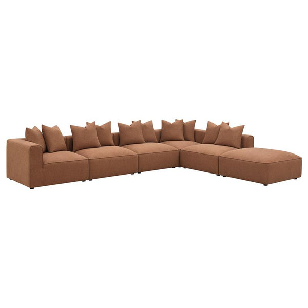 Jennifer 6-piece Upholstered Modular Sectional Terracotta - 551591-SET